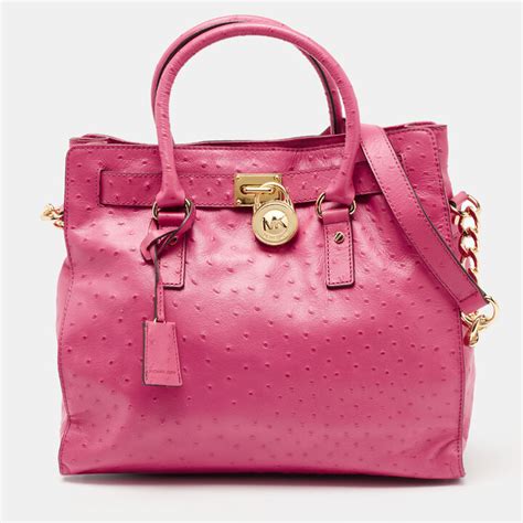 michael kors ostrich hamilton tote